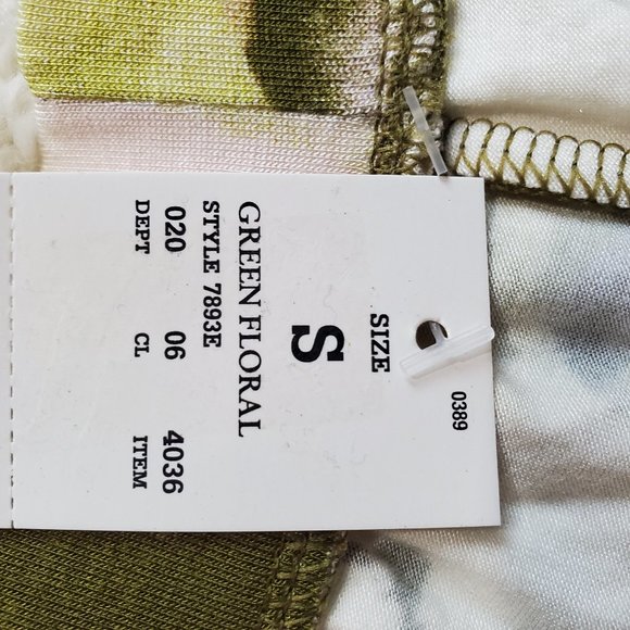 Stars Above Pajama Shorts Green Floral Small #1-16 - Picture 4 of 7